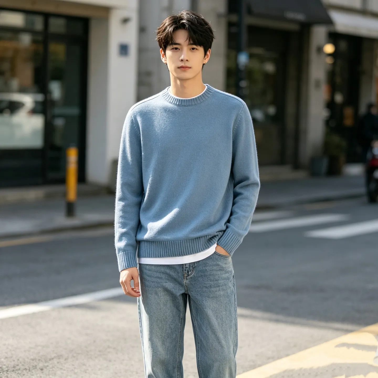 Louis Vuitton/Louis Vuitton Solid Back Collar Label Knitted Sweater